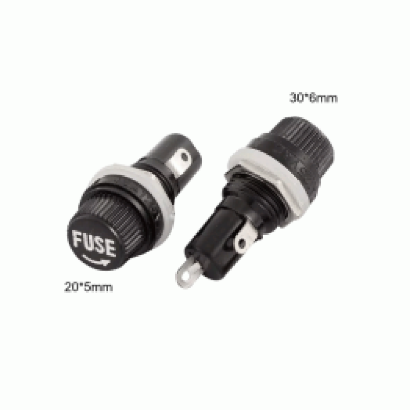 Panel Mount Fuse Holder Black Color