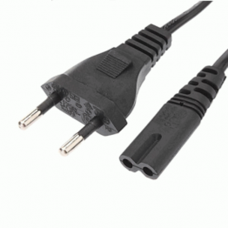 2 Pin AC Power Cord Black Color 2M