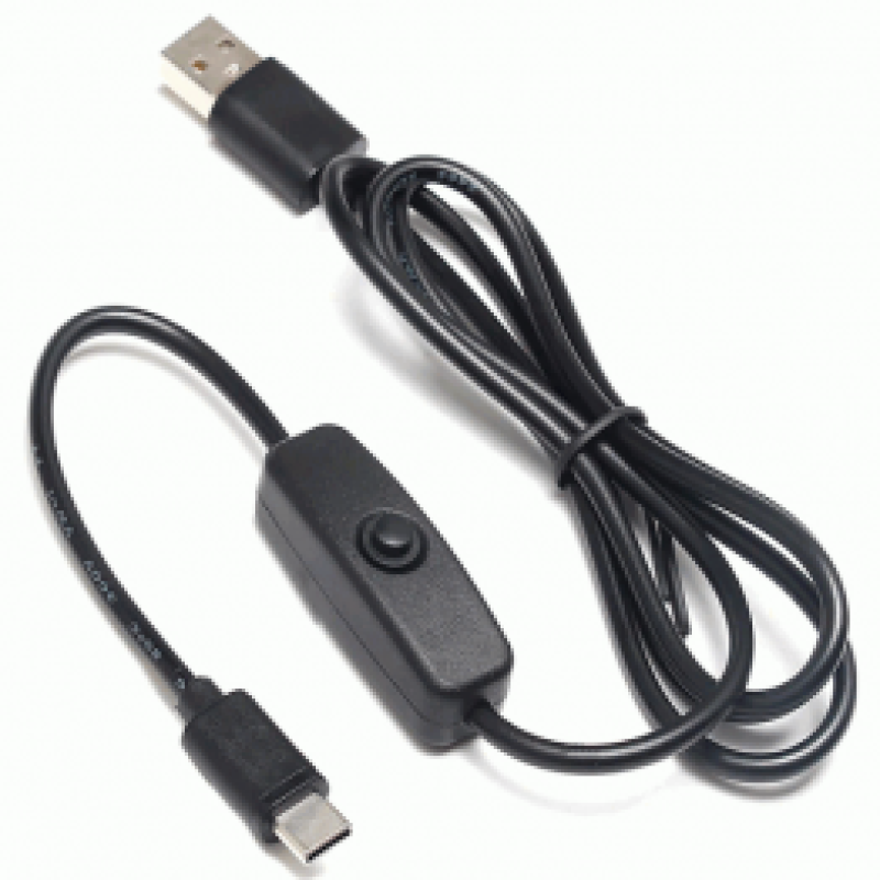 USB Male Type-A To Type-C Cable With Switch