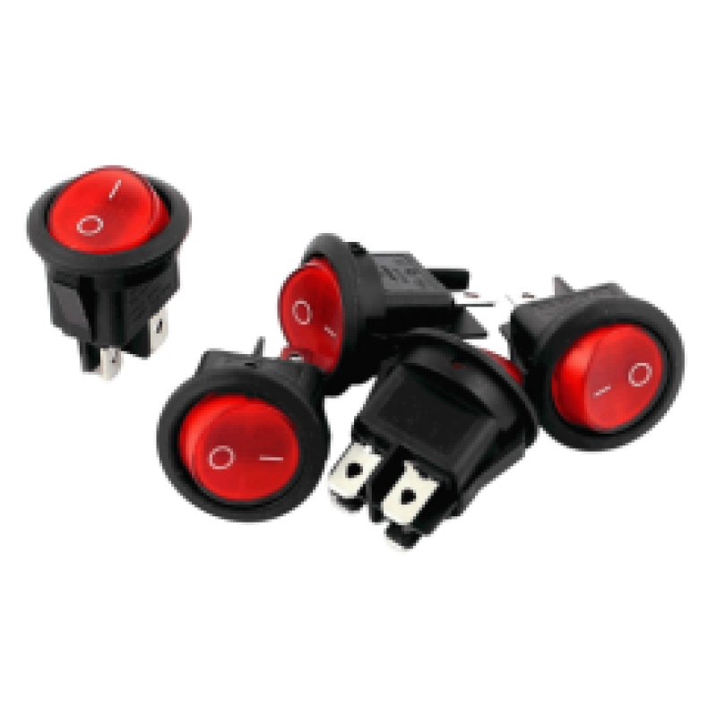 KCD1-5-101N 6A Red Color Round Rocker Switch